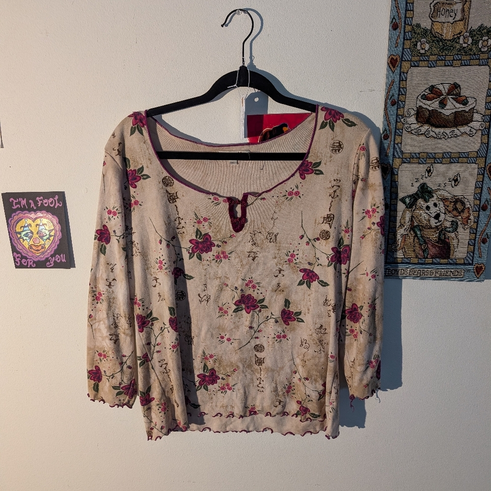 Y2K Floral Blouse